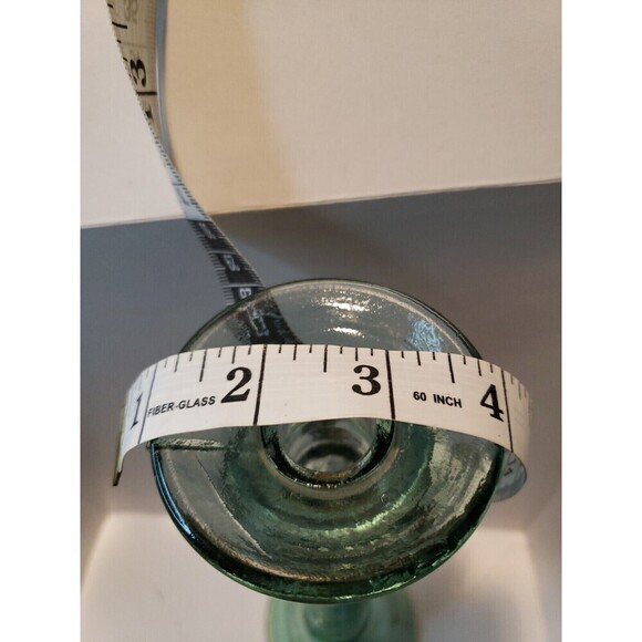 11.5 Inch Green Glass Taper Candle Holder - Picture 5 of 8